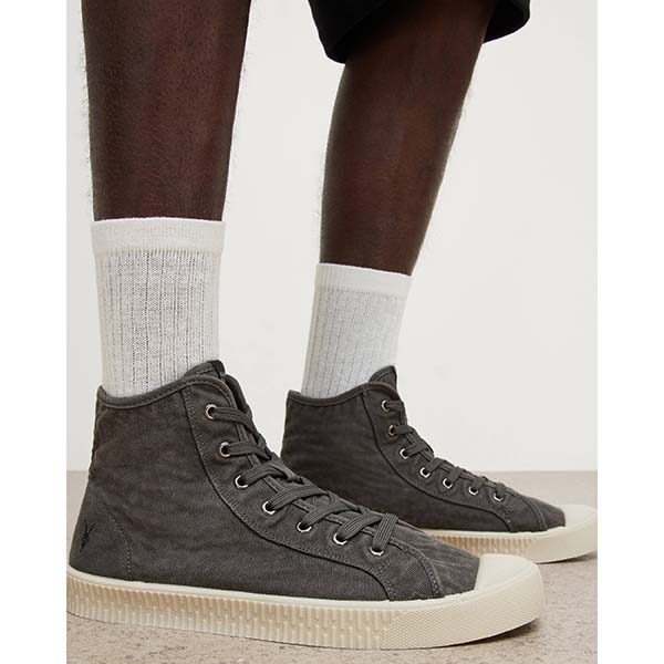 Allsaints Australia Mens Max Canvas High Top Sneakers Grey AU81-407